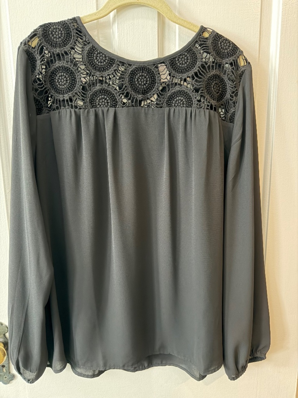 Chicos Black Lace Top Blouse
